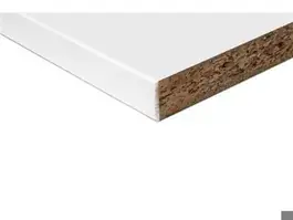 Spaanplaat 18x3050x500 mm meubelpaneel wit lange zijde met 2mm PVC