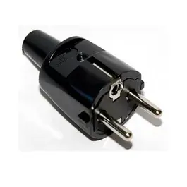 ABL PVC stekker kort zwart / randaarde 10/16 ampère