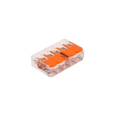 Wago verbindingsklem 5-voudig 4mm² - 25 stuks