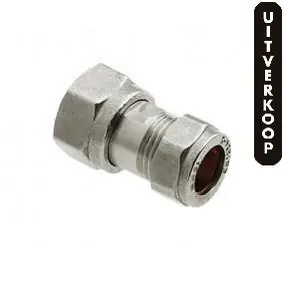 Chroom 2-delige koppeling M24 x 15 mm knel