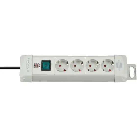 Brennenstuhl Premium-Line stekkerdoos 4-voudig lichtgrijs 180 cm.
