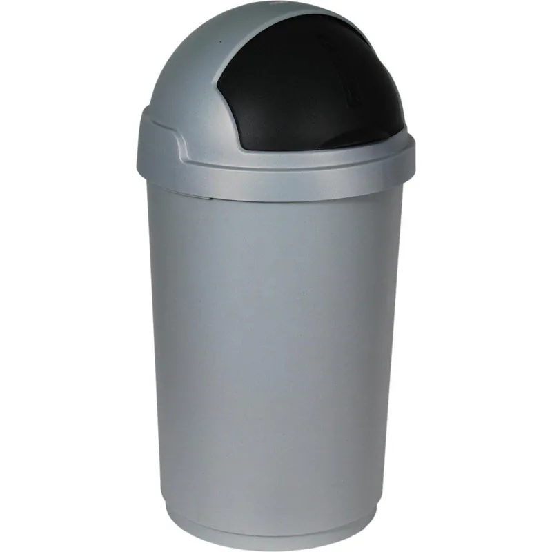 Curver roll bullet bin 50 liter zilver / antraciet