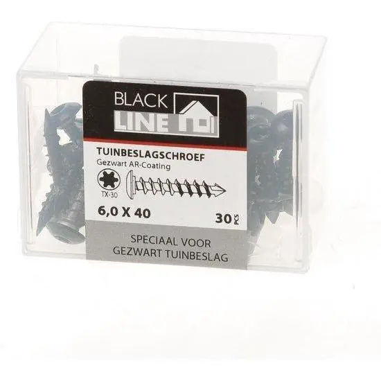 BlackLine tuinbeslagschroef AR-oating OVK zwarte kop TX-30 6.0x40 (30)