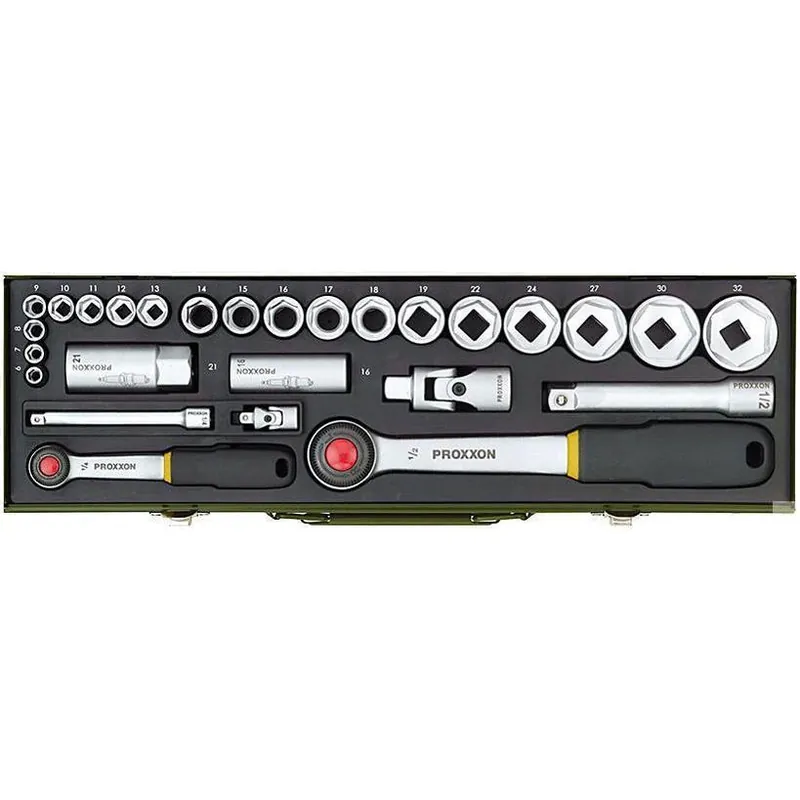 Proxxon Dopsleutelset 1/4"+1/2" 27-delig