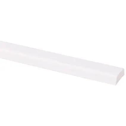 Koplat schuin grenen gegrond 12x34mm wit 270 cm.