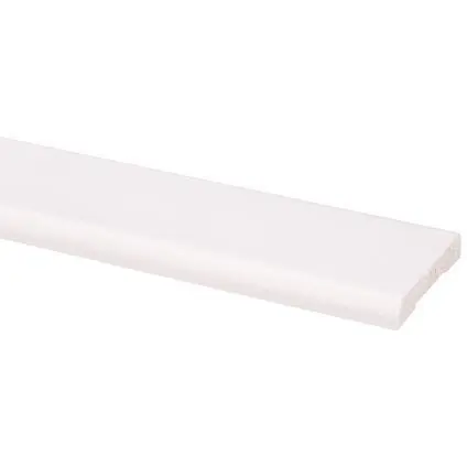Koplat recht grenen gegrond 12x68mm wit 270 cm.