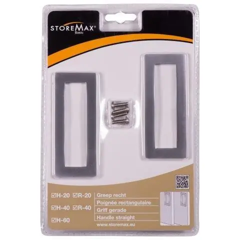 StoreMax Basic schuifdeur accessoires handgreep recht (vierkant) (2 st.)