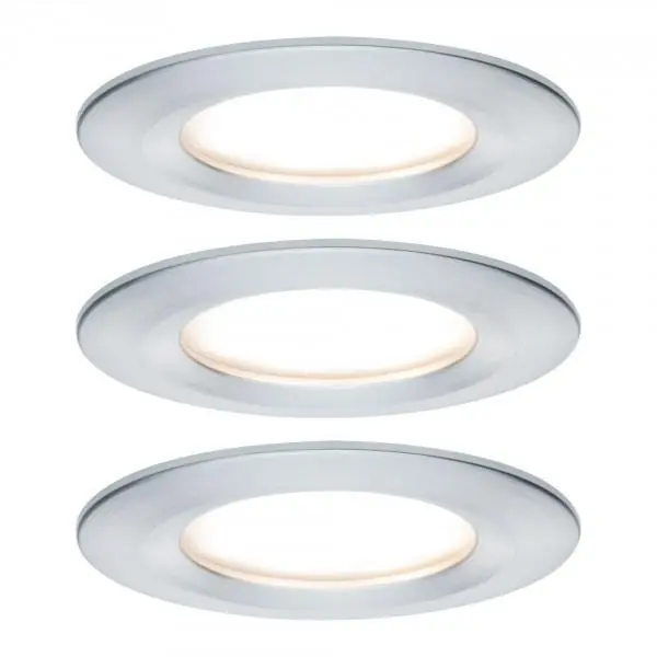 Paulmann Prem EBL set Coin Slim dim rond stijf LED 3x6,8W 2700K 230V 51mm alu gedr/alu