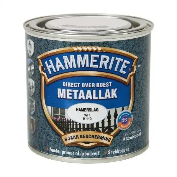 Hammerite metaallak hamerslag wit H110 250ml
