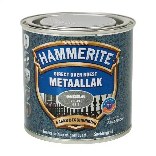 Hammerite metaallak hamerslag grijs H118 250ml