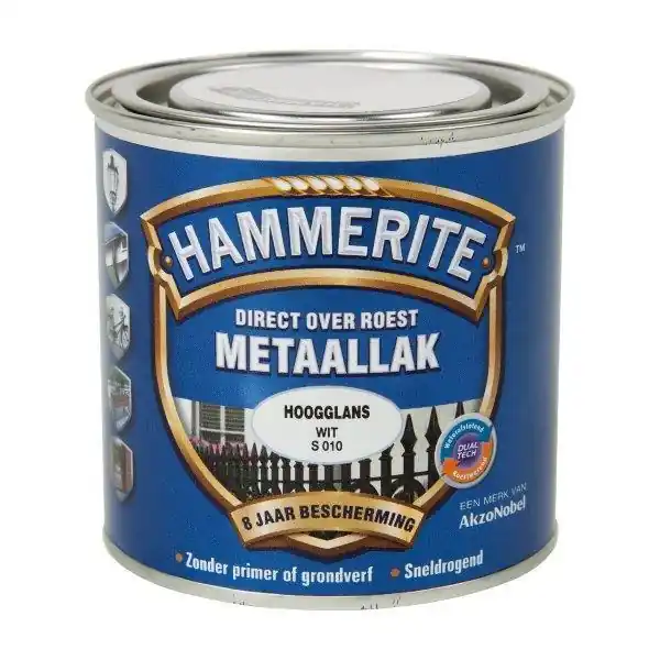 Hammerite metaallak hoogglans wit S010 750ml