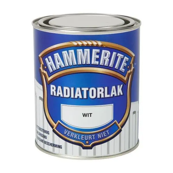 Hammerite radiatorlak wit 750 ml.