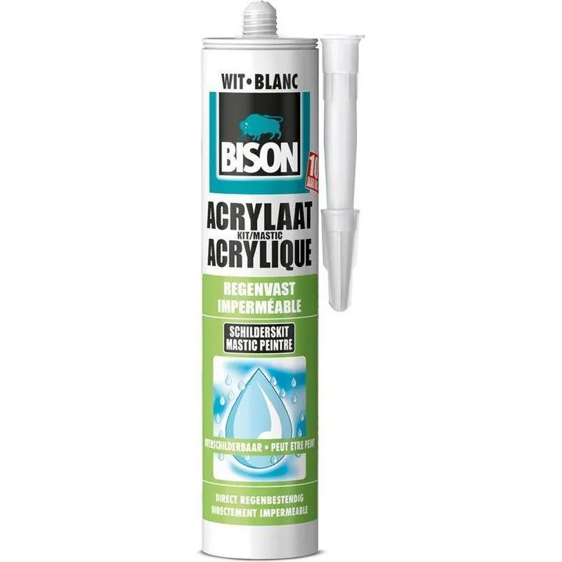 Bison acrylaatkit regenvast wit 310ml