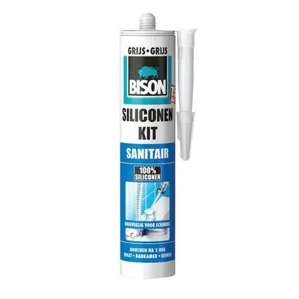 Bison siliconenkit sanitair grijs 310ml