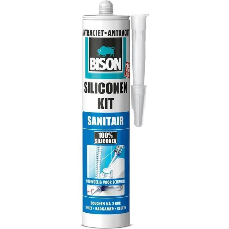 Bison siliconenkit sanitair antraciet 310ml