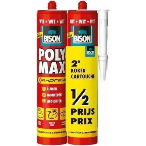 Bison Poly Max Express wit 425g - duopack