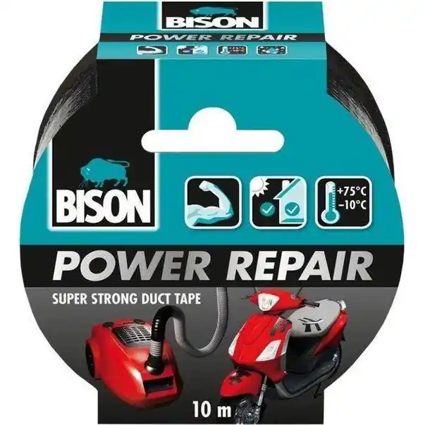 Bison Power Repair tape zwart 10m