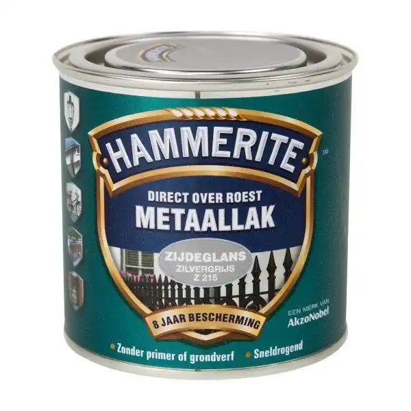 Hammerite metaallak zijdeglans zilvergrijs Z215 250ml