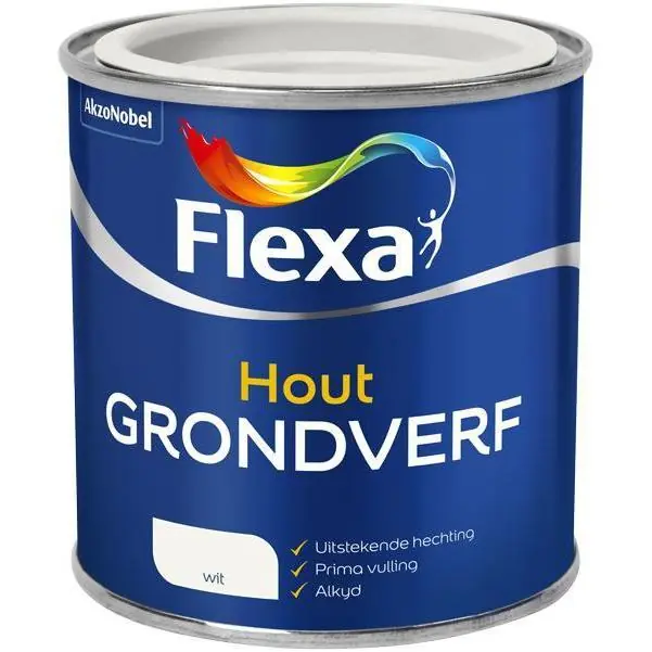Flexa grondverf hout wit 250ml