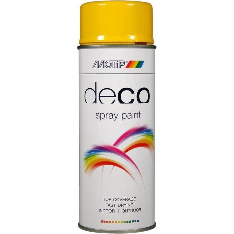 MoTip Deco spuitbus hoogglans RAL1021 koolzaad geel 400ml