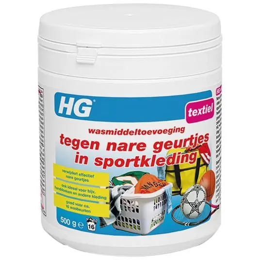 HG wasmiddeltoevoeging tegen nare geurtjes in sportkleding 500 gr.