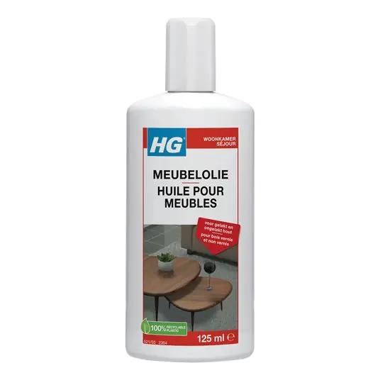 HG verzorgende meubelolie voor eiken, mahonie en kersen 140 ml.