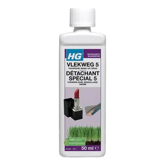 HG vlekweg voor o.a. vlekken van make-up, gras, stuifmeel, markeerstift & kauwgom 50 ml.