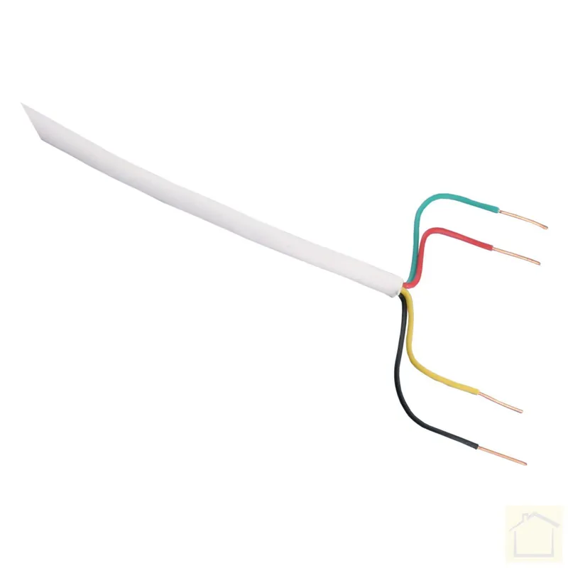 Telefoonkabel rond 4 x 0.5 mm² 10 meter wit