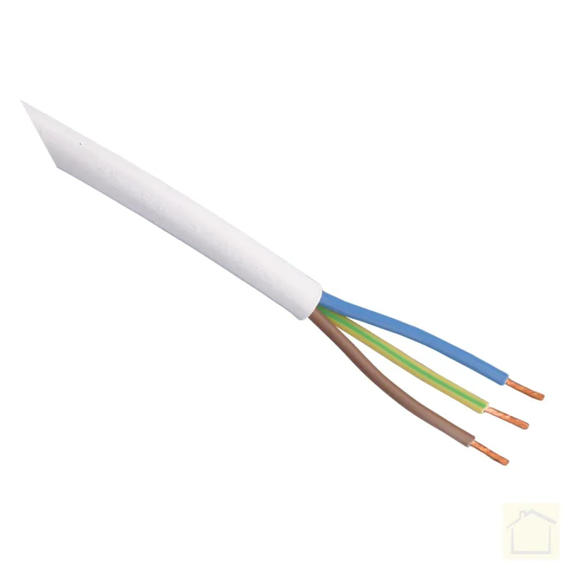 Huishoudsnoer VMVS, belastbaar tot 1200W 3 x 0.75 mm² 10 m wit