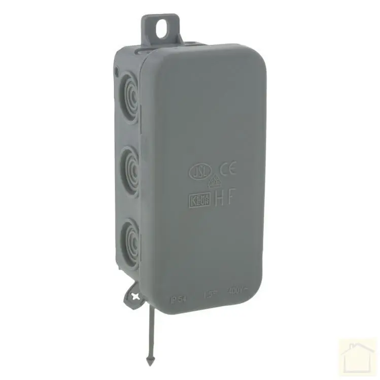 Kabeldoos met doorsteektules spatwaterdicht IP54 grijs