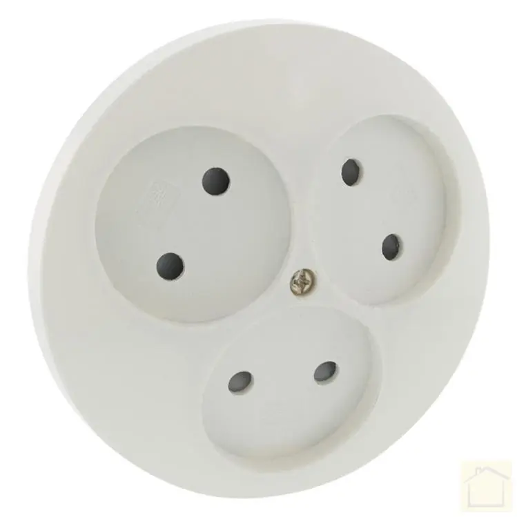 Contactdoos inbouw, 3-voudig polarwit