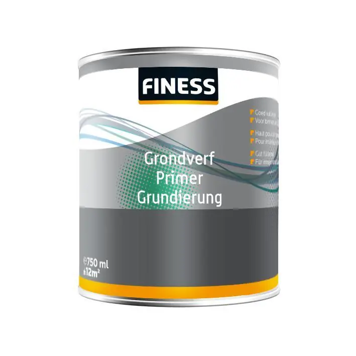 Finess grondverf binnen/buiten grijs 2,5l