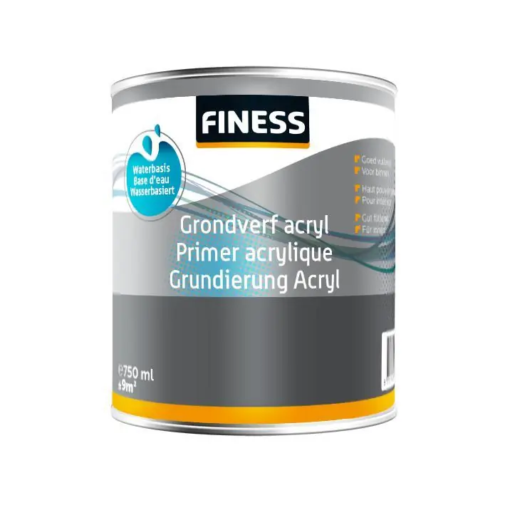 Finess grondverf acryl binnen wit 250ml