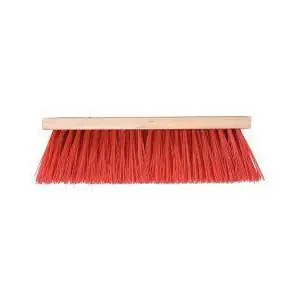 Bezem kunststof rood 41 cm.