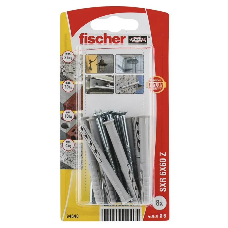 fischer constructieplug SXR 6x60 Z verzonken kop