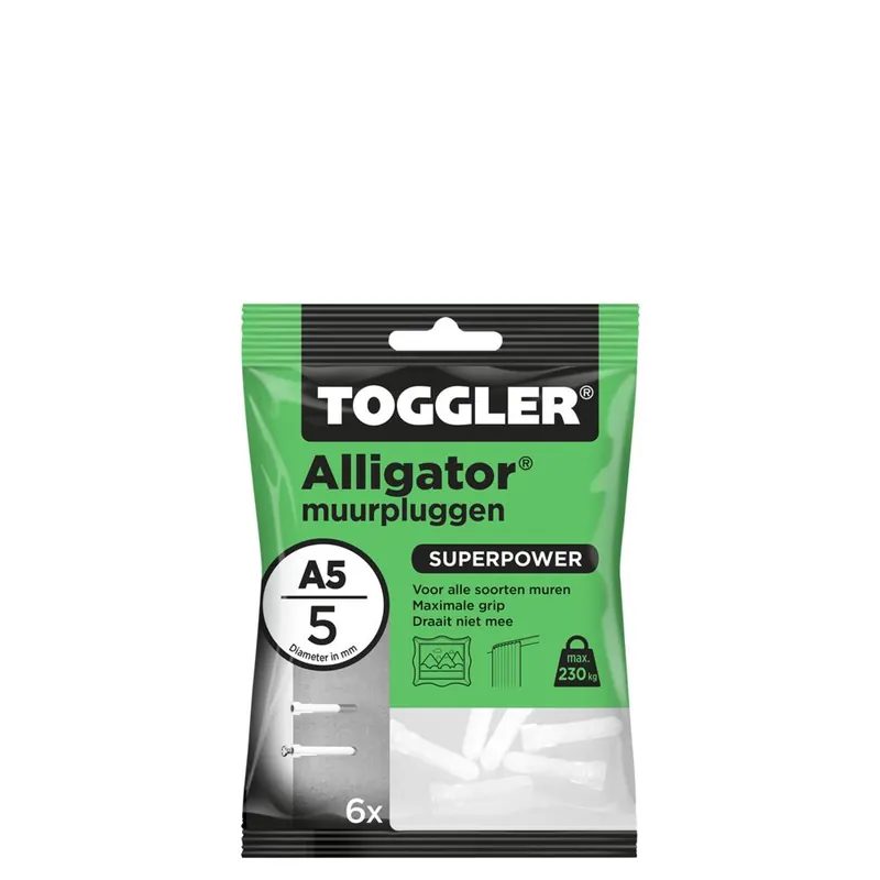Toggler Alligator plug zonder flens A5 (6 st.)