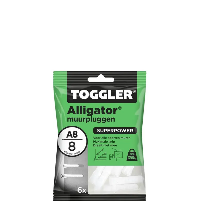 Toggler Alligator plug zonder flens A8 (6 st.)