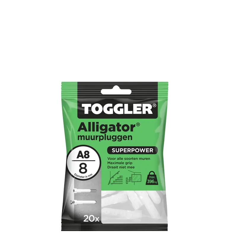 Toggler Alligator plug zonder flens A8 (20 st.)