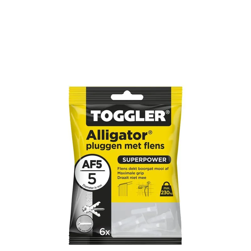 Toggler Alligator plug met flens AF5 (6 st.)