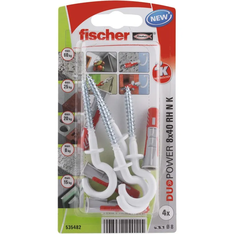 Fischer DUOPOWER 8x40 RH met nylon rond haak