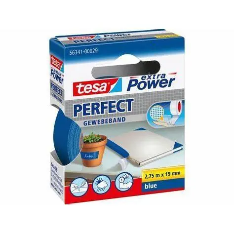 Tesa textieltape 19mm 2,75 meter blauw
