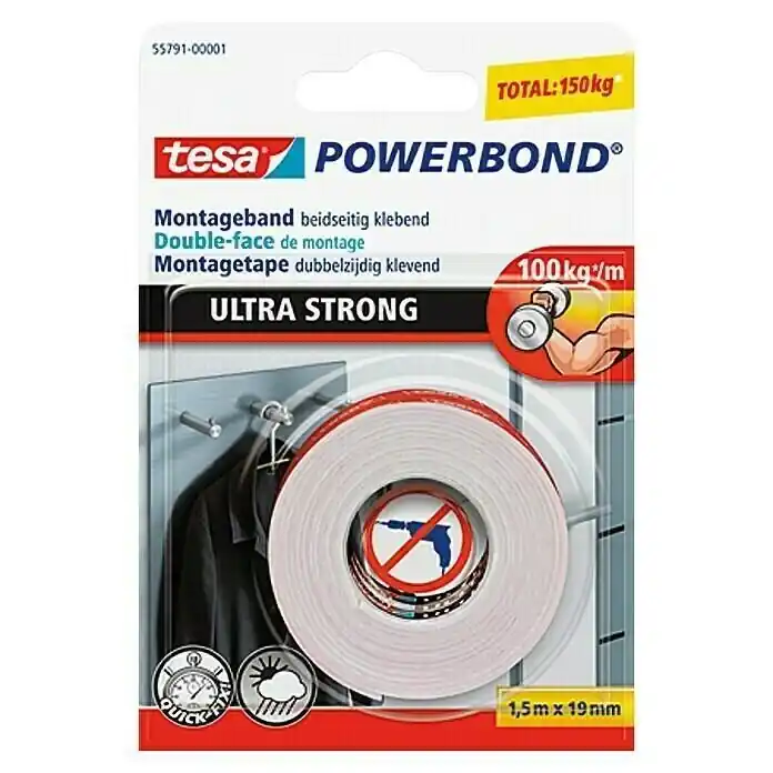 Tesa Powerbond montagetape Ultra Strong 19 mm x 1,5 meter