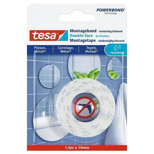 Tesa Powerbond montagetape waterproof 19 mm. x 1,5 meter