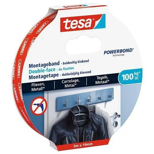 Tesa Powerbond montagetape tegel & metaal 19 mm. x 1,5 meter