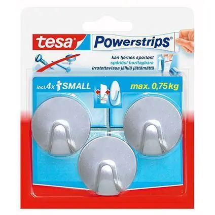 Tesa Powerstrips haak small rond chroom