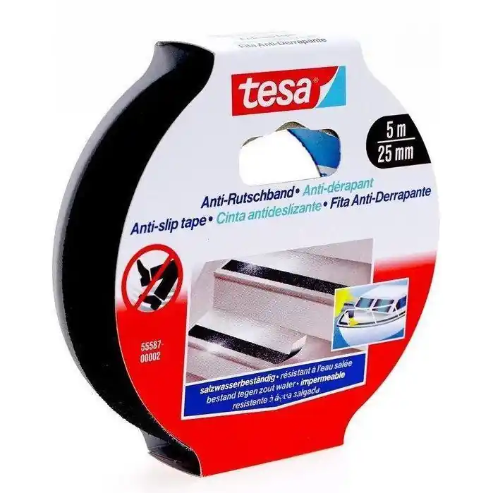 Tesa anti-slip tape 25 mm. x 5 meter zwart
