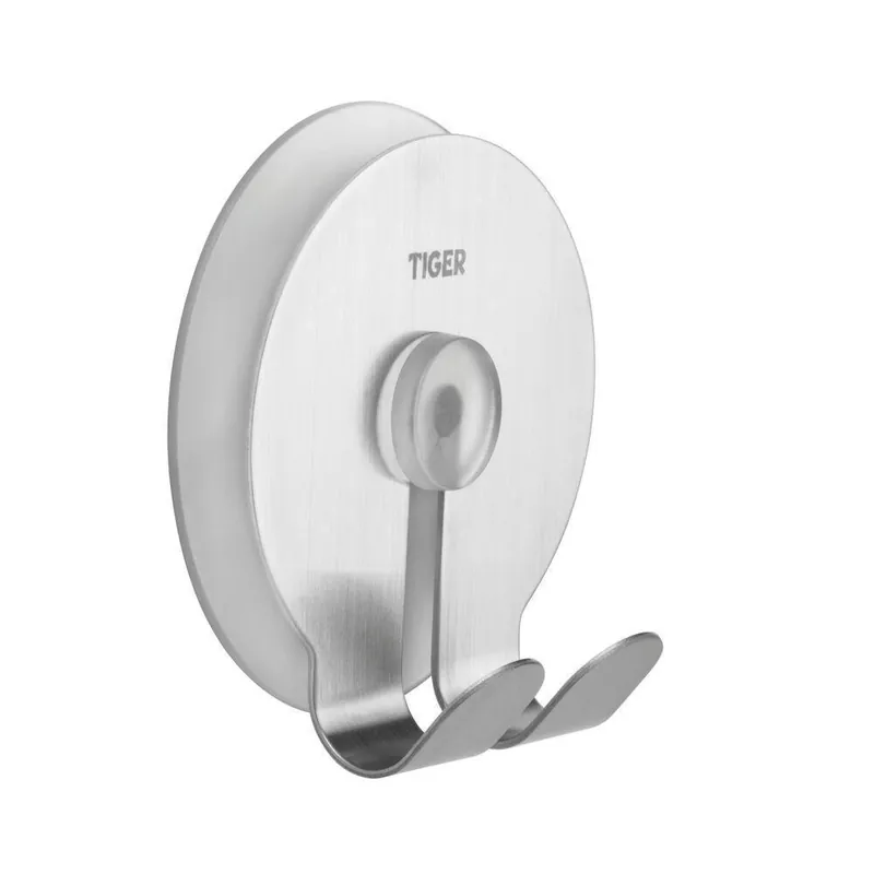 Tiger Twin Handdoekhaak met zuignap RVS geborsteld