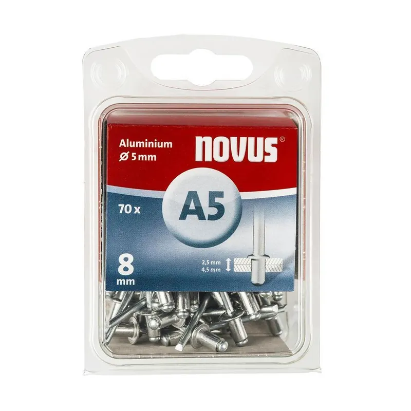 Novus blindklinknagel A5 X 8mm alu SB (70 stuks)