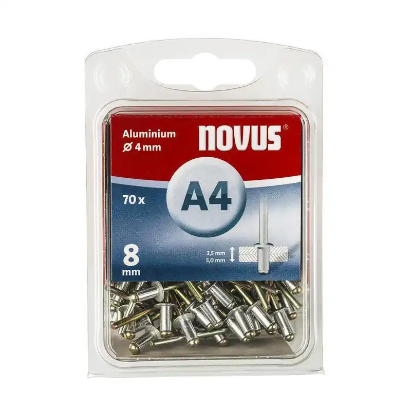 Novus blindklinknagel A4 X 8mm alu SB (70 stuks)