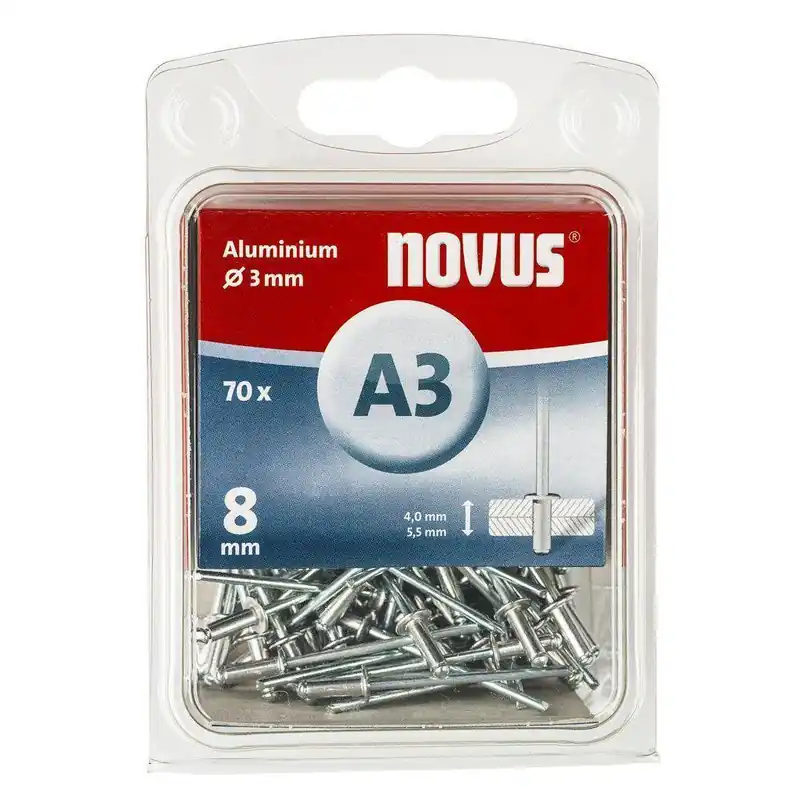 Novus blindklinknagel A3 X 8mm alu SB (70 stuks)